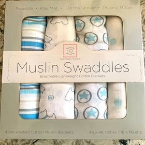 Set of 4 Muslin Swaddles